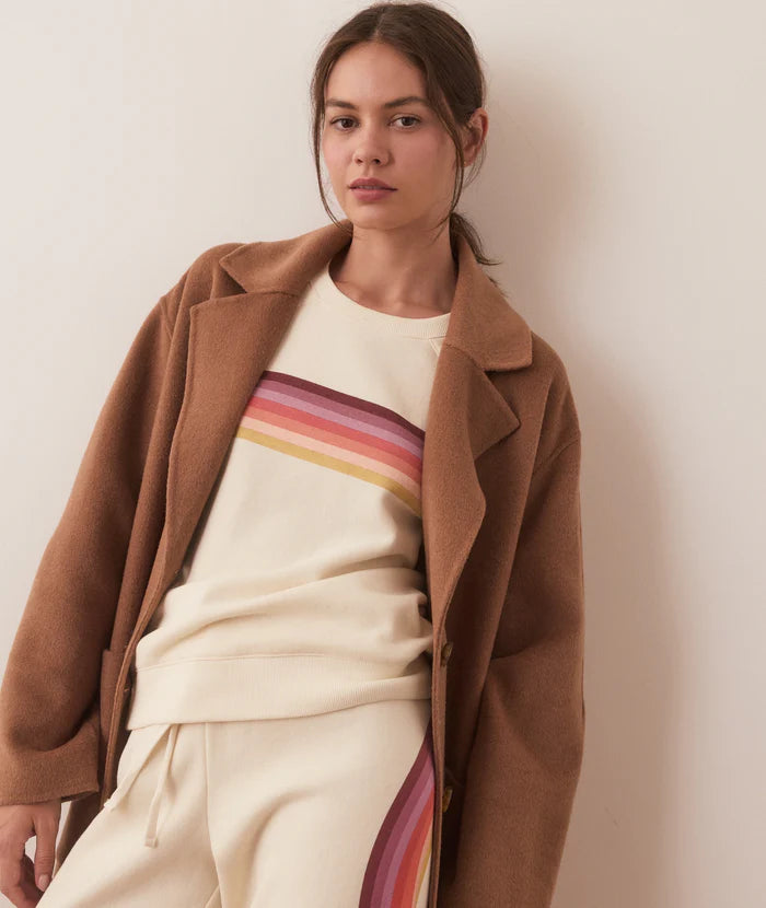 Marine Layer Anytime Sweatshirt Antique White Stripe pic 5 - The Shoe Collective