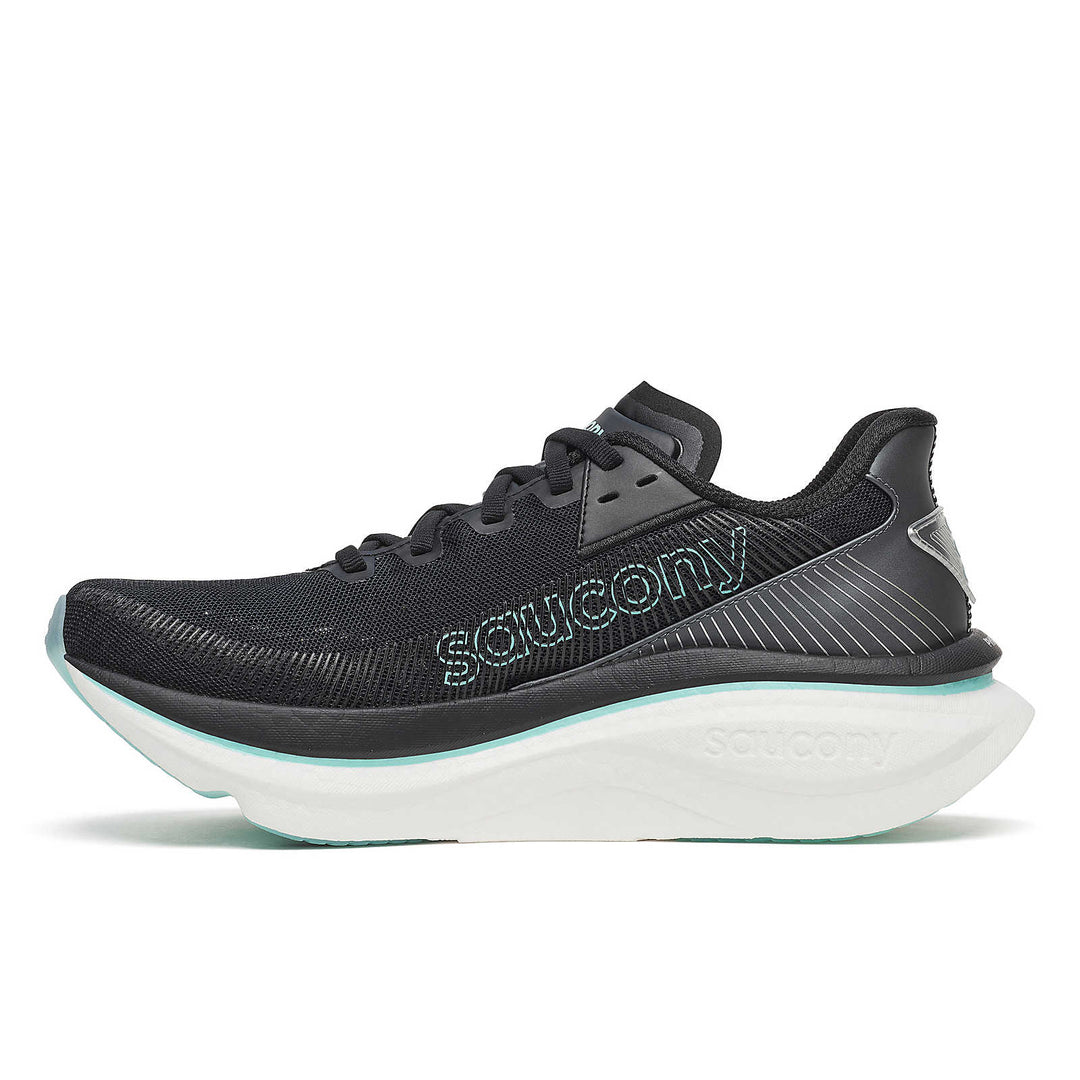 Saucony Women's Endorphin Azura Running Shoe Black/Aqua 4