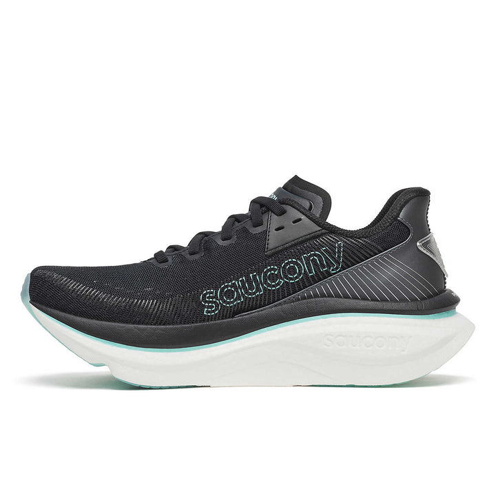 Saucony Women's Endorphin Azura Running Shoe Black/Aqua 4