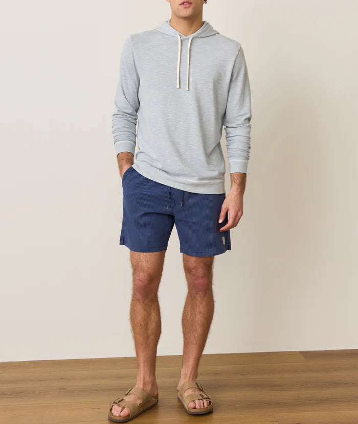 Marine Layer Men's 6" Lined Sport & Swim Short Navy Blue Stripe 4