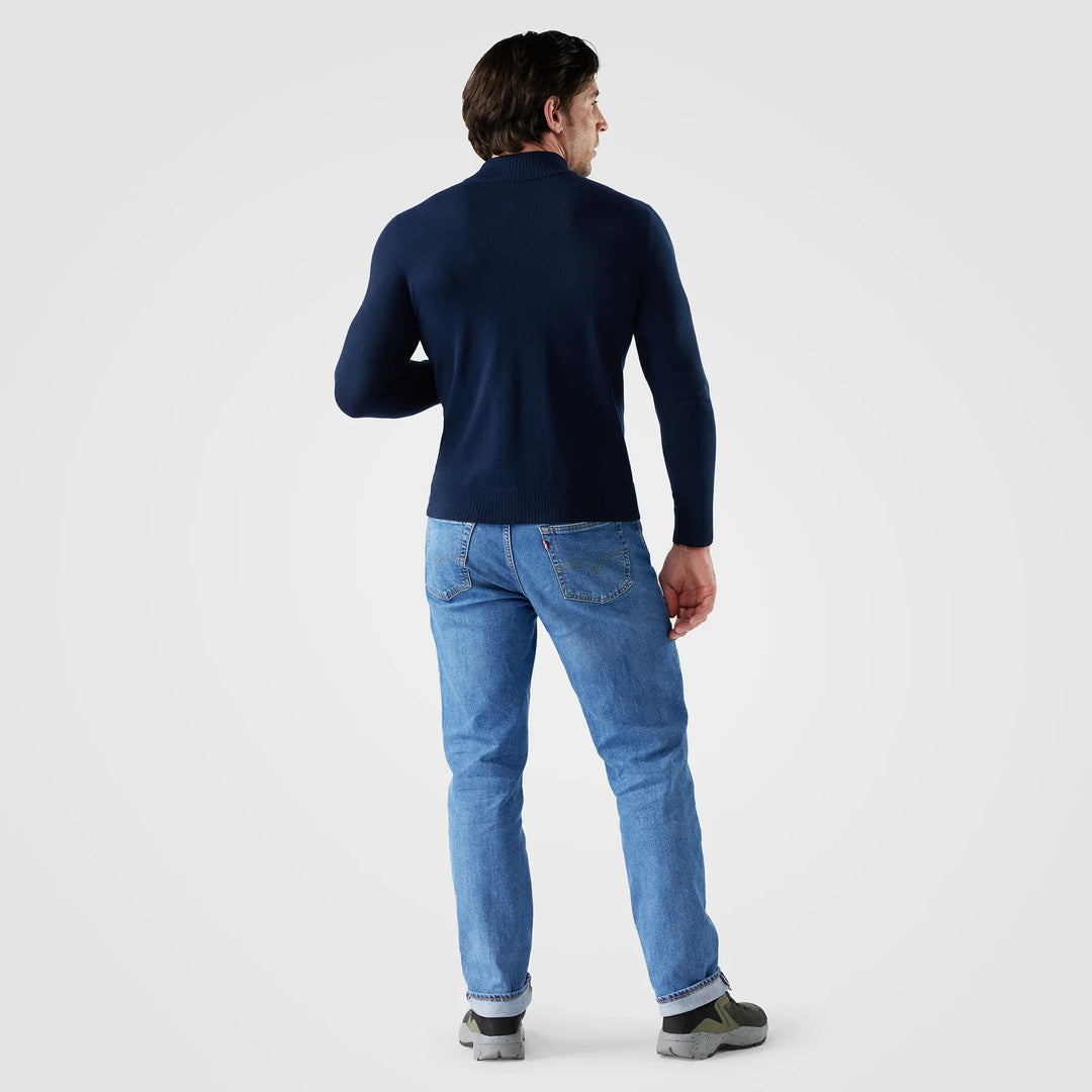 Smartwool Mens Sparwood 1/4 Zip Sweater - Deep Navy Heather 1