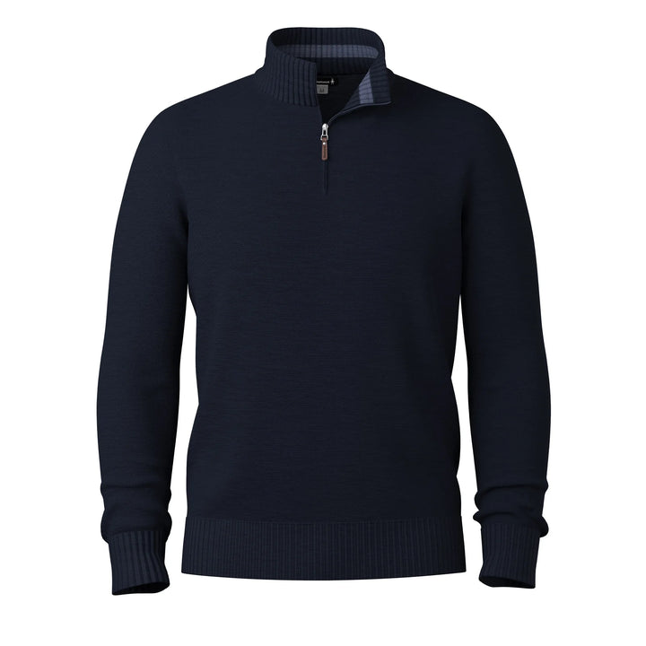 Smartwool Mens Sparwood 1/4 Zip Sweater - Deep Navy Heather 2