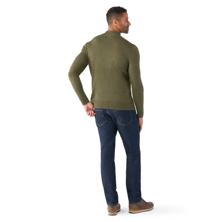 Smartwool Mens Sparwood 1/4 Zip Sweater North Woods Heather/Winter Moss 1