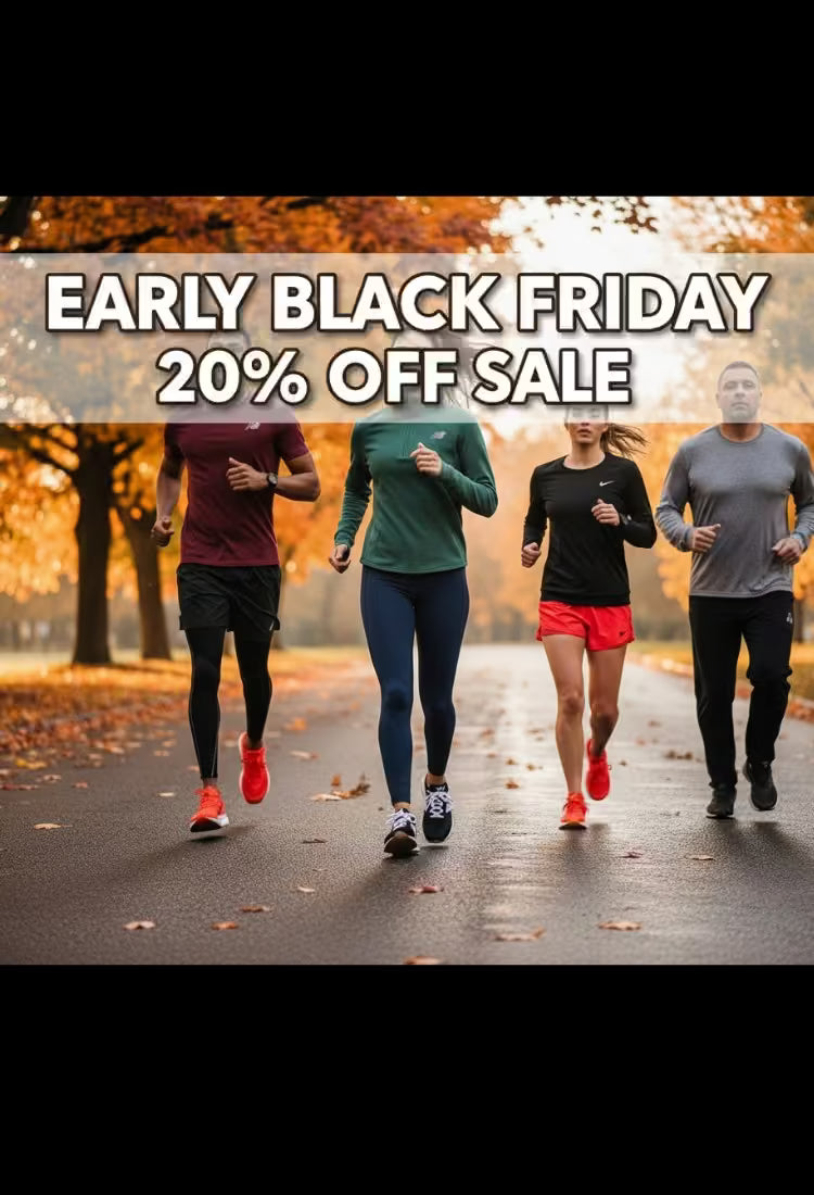Early Black Friday sales with people running in the background  Mobile image