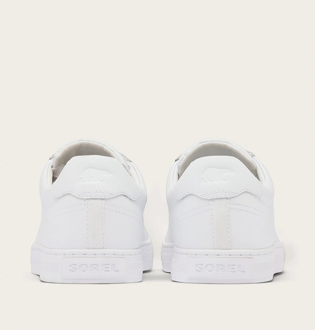 Sorel Men's Cyprus Waterproof White Sneaker back view on white background