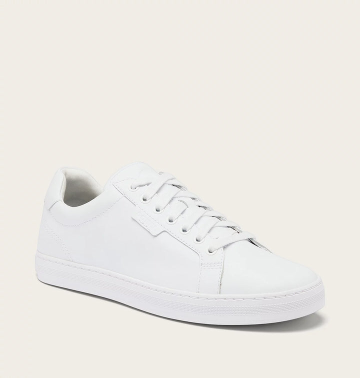 Sorel Men's Cyprus Waterproof white Sneaker outside angle view on white background.