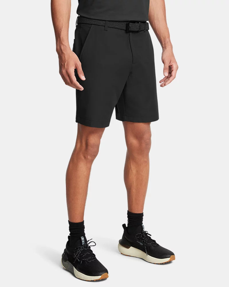 Under Armour UA Drive Men's Golf Shorts Black Halo Gray Front View