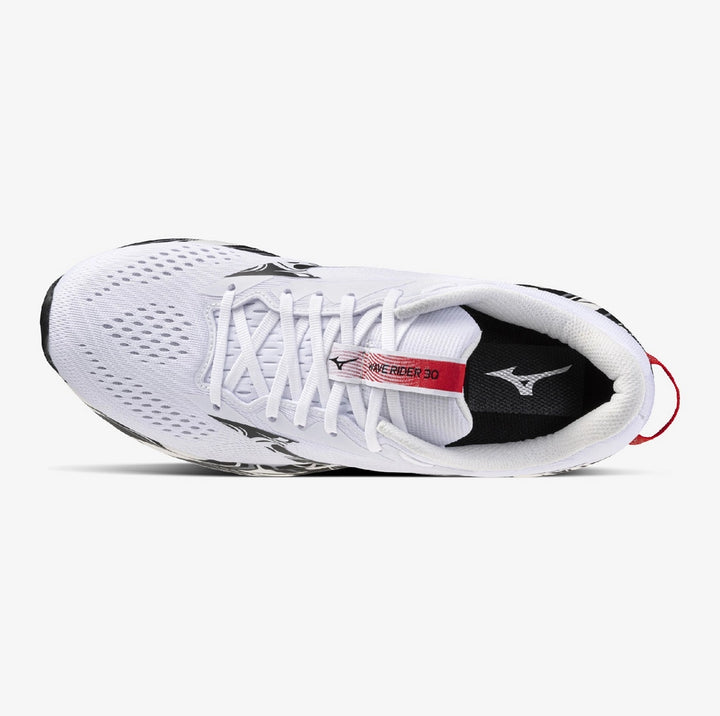 Mizuno Wave Rider 30 White Black outsole traction detail