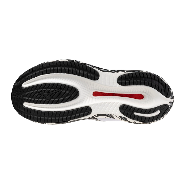 Mizuno Wave Rider 30 White Black running shoe detail view