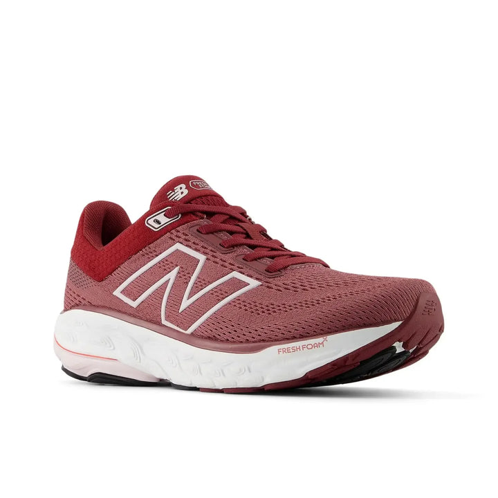 New Balance Women’s Fresh Foam X 860v14 Running Shoes - Washed Burgundy/Pink Granite angled