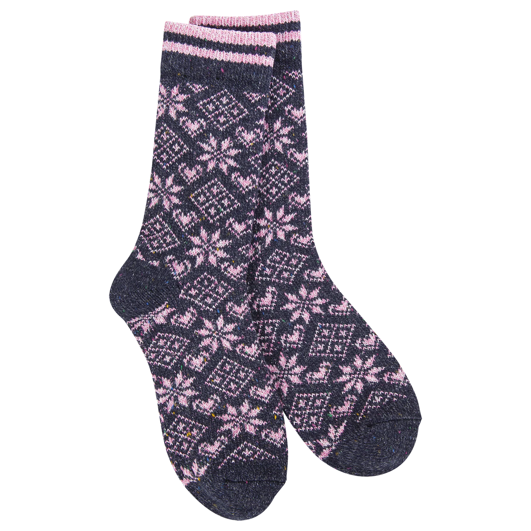 World's Softest Holiday Confetti Crew Socks Diamond Denim