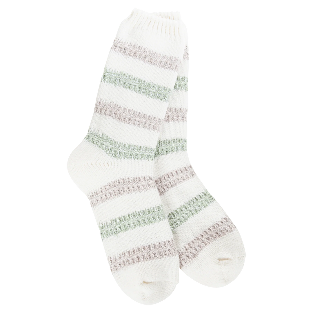 World's Softest Weekend Ragg Links Crew Socks Meadow Stripe
