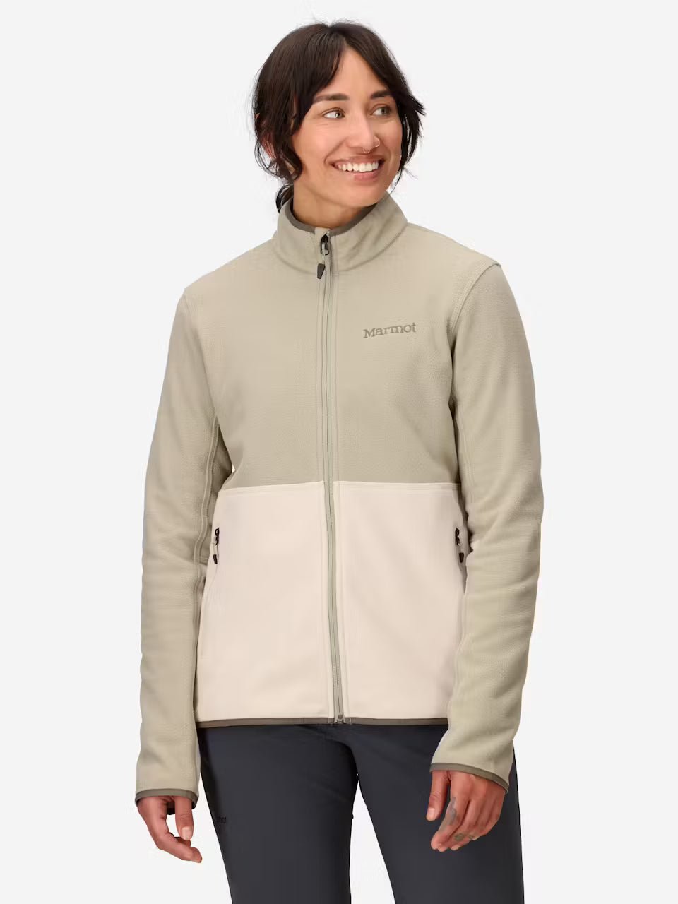 Marmot Women’s Rocklin Fleece Zip Jacket Shale Grey/Birch Bark

