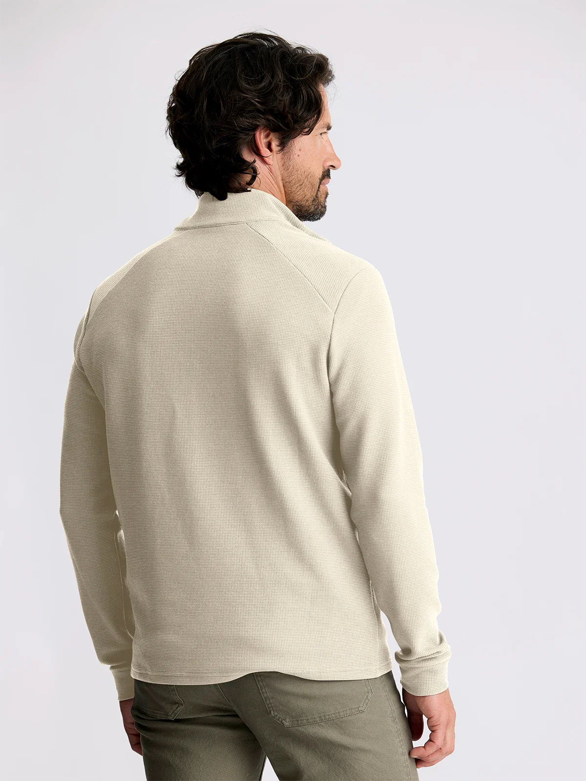 Free Fly Men’s Waffle Quarter Zip Sandstone 2