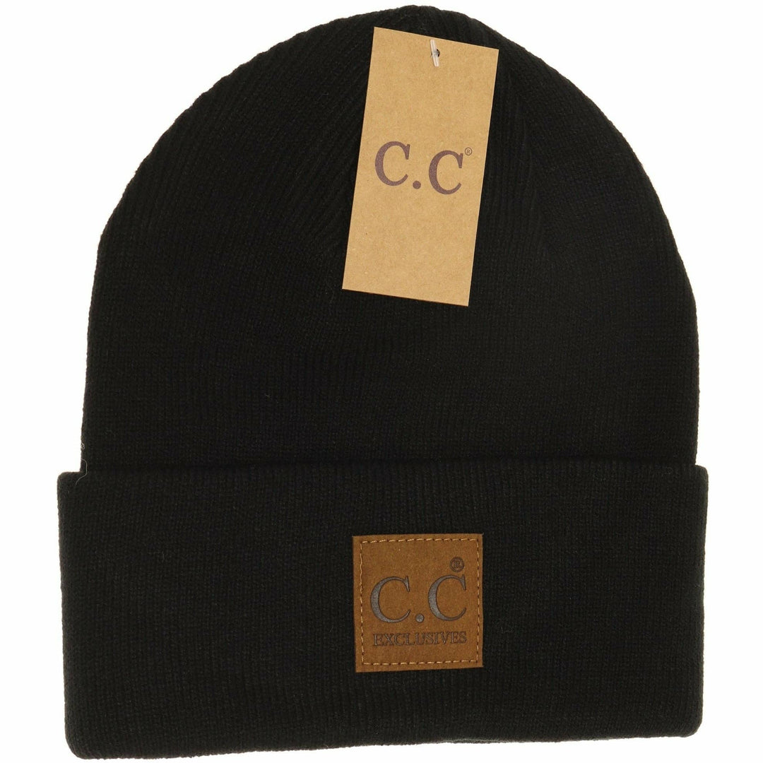 CC Beanie - C.C Beanie - Unisex Classic Oversized Logo CC Beanie HTM1 - The Shoe Collective