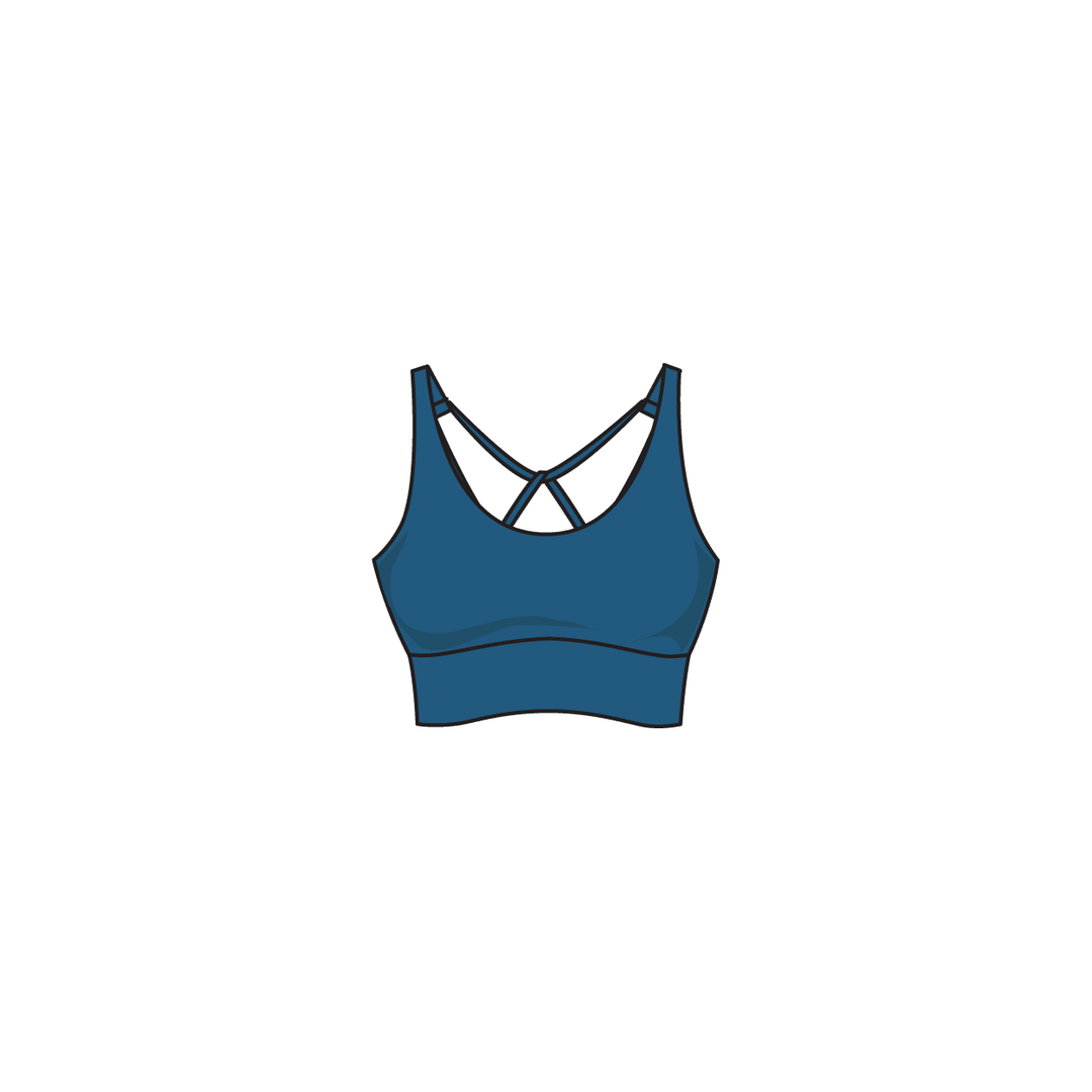 Fam Brand - Kendell Sports Bra Mykonos Blue pic 3 - The Shoe Collective