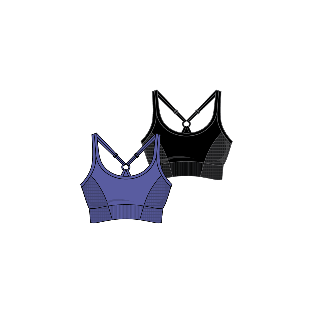 Fam Brand - Mary Jane Bra 2pk Blue Iris/Black pic 1 - The Shoe Collective