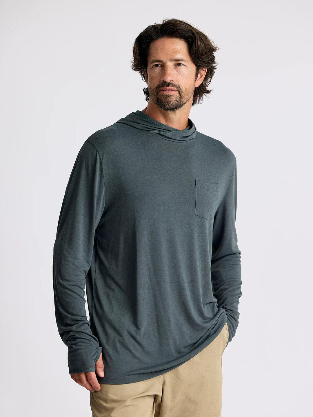 Free Fly - Free Fly Men’s Bamboo Lightweight Hoodie Midnight Midnight pic 1 - The Shoe Collective