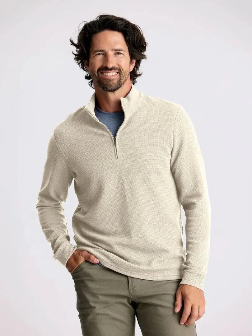 Free Fly - Free Fly Men’s Waffle Quarter Zip Sandstone - The Shoe Collective