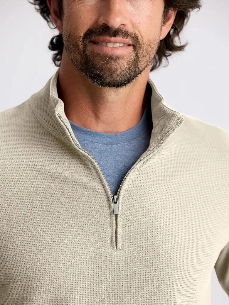 Free Fly - Free Fly Men’s Waffle Quarter Zip Sandstone - The Shoe Collective