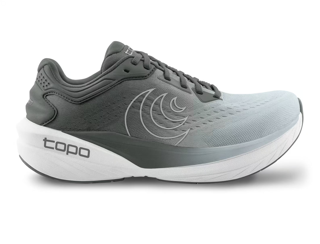 Topo Athletic Phantom 4 women’s running shoe in Grey/Grey side view