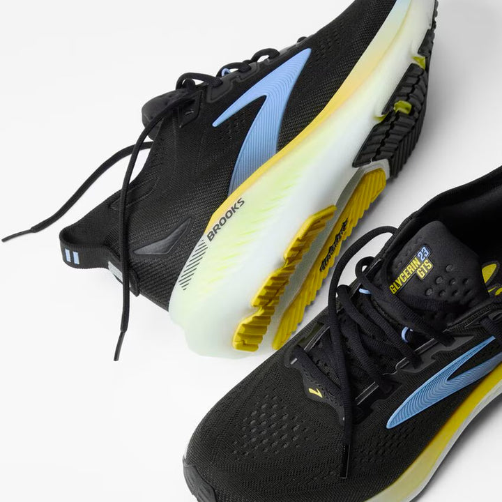 Brooks Men’s Glycerin GTS 23 Running Shoe - Black/Cyber Yellow/Nightlife 1