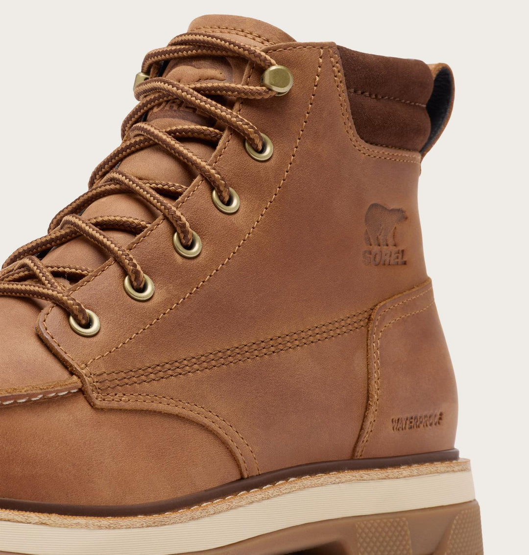 Sorel Men’s Lark-47 Moc Toe Waterproof Boot - Velvet Tan, Tobacco 9