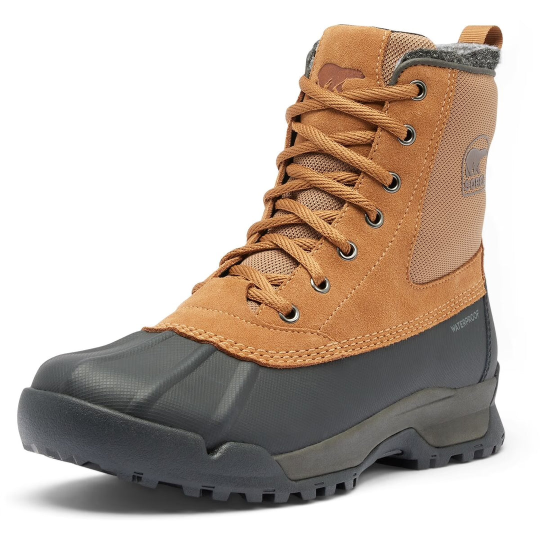 Sorel Men’s Buxton Lite Waterproof Boot - Elk, Black 8