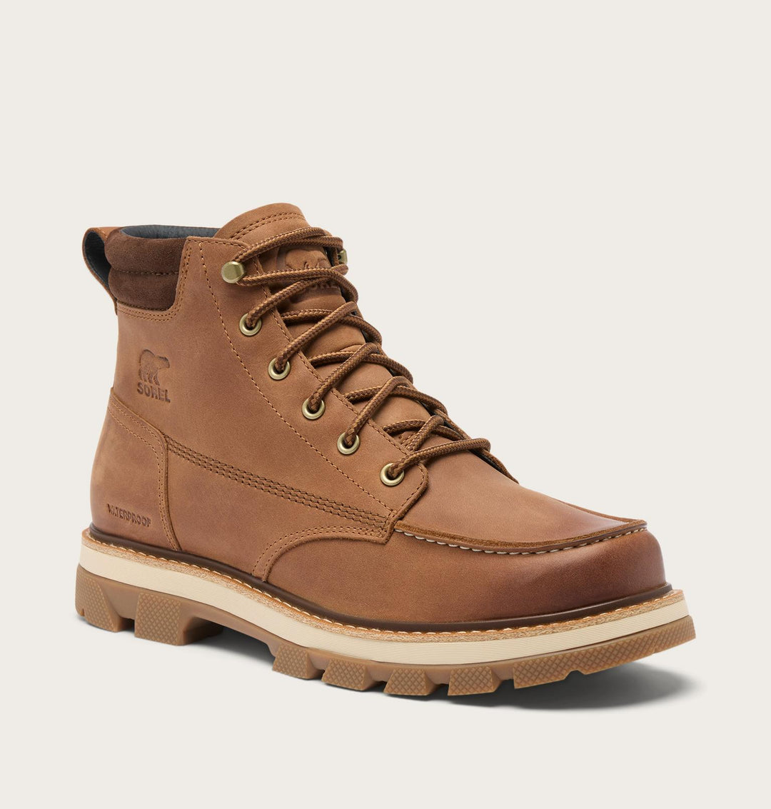 Sorel Men’s Lark-47 Moc Toe Waterproof Boot - Velvet Tan, Tobacco 6