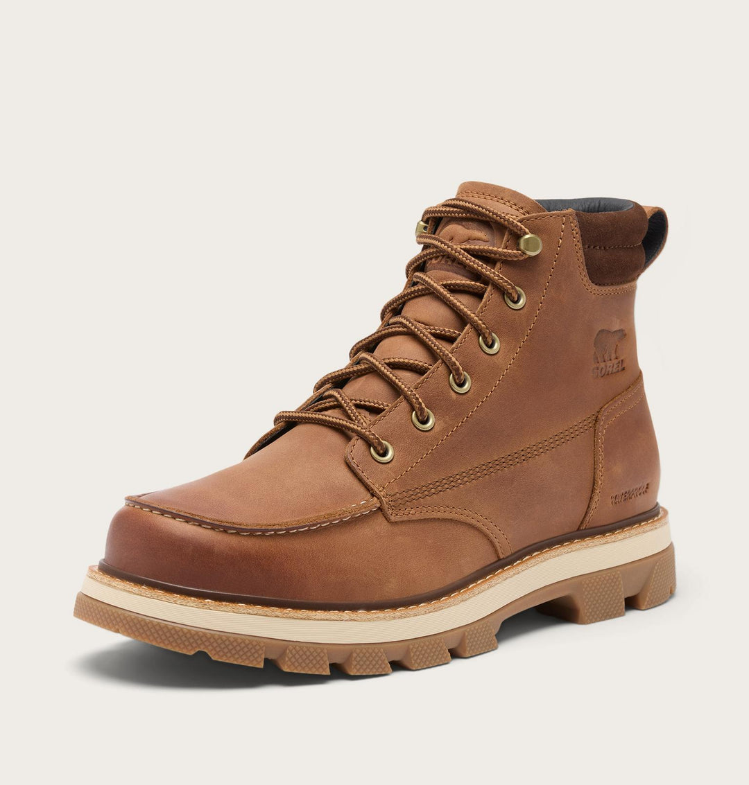 Sorel Men’s Lark-47 Moc Toe Waterproof Boot - Velvet Tan, Tobacco 7