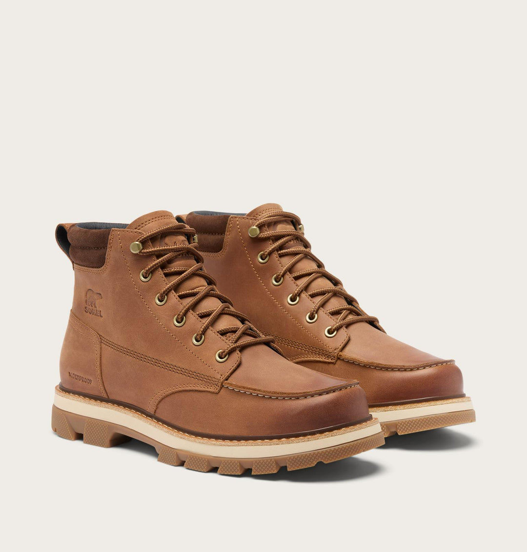 Sorel Men’s Lark-47 Moc Toe Waterproof Boot - Velvet Tan, Tobacco 1