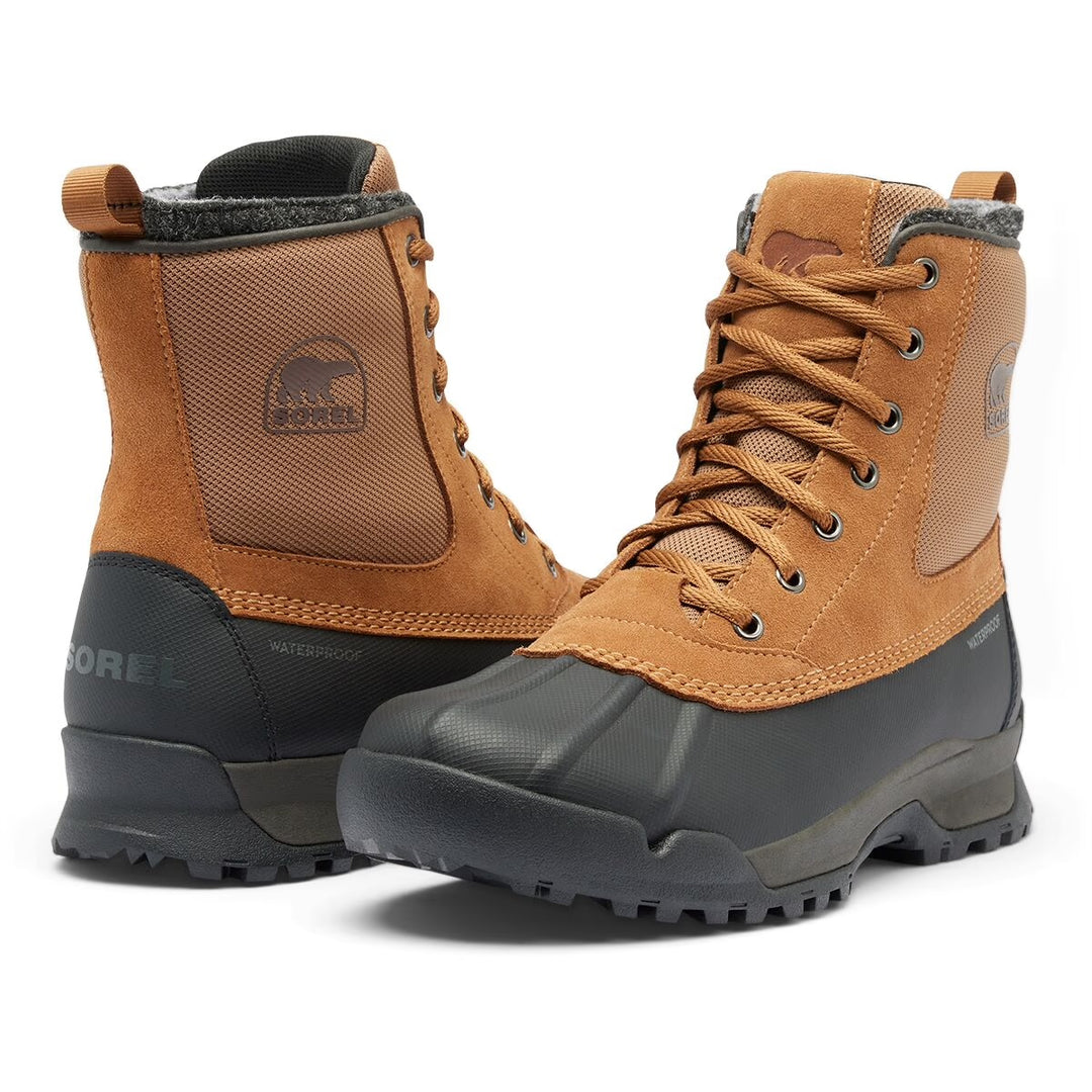 Sorel Men’s Buxton Lite Waterproof Boot - Elk, Black 6