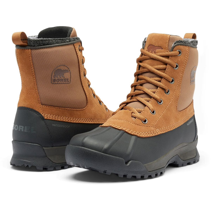 Sorel Men’s Buxton Lite Waterproof Boot - Elk, Black 6