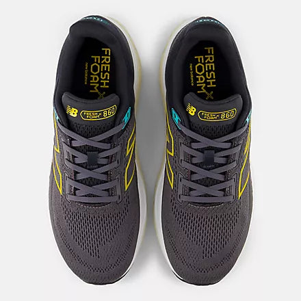 New Balance Men's Fresh Foam 860v14 Running Shoes - Magnet w Ginger Lemon /Cyber Jade 3