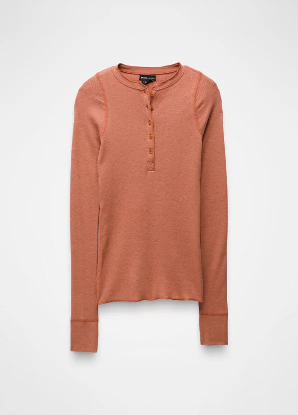 prAna - Prana Women's Touchstone Henley Top Terracotta - The Shoe Collective