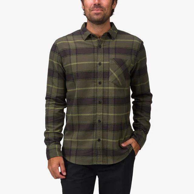 Reef - Reef Men's Anders Long Sleeve Pocket Shirt Thyme pic 1 - The Shoe Collective