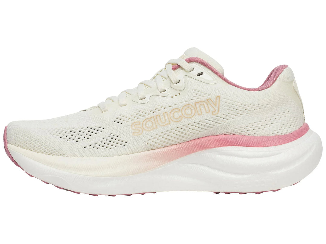 Saucony Ride 18 Women's Running Shoes - Vanilla/Mauve 1