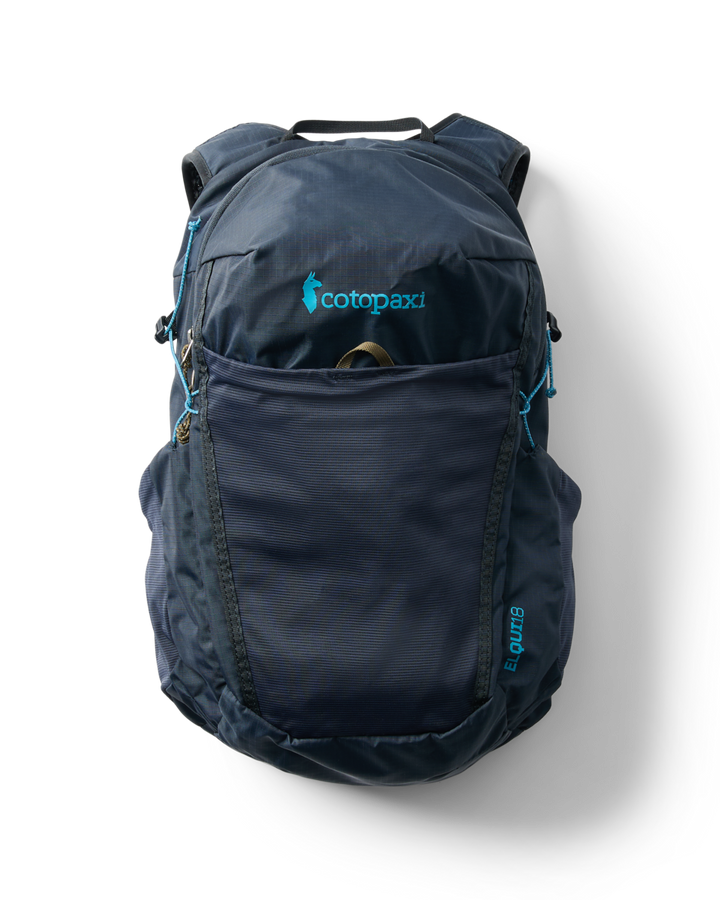 Cotopaxi Elqui 18L Backpack in Carbon and Kale colorways shown from multiple angles - View 1