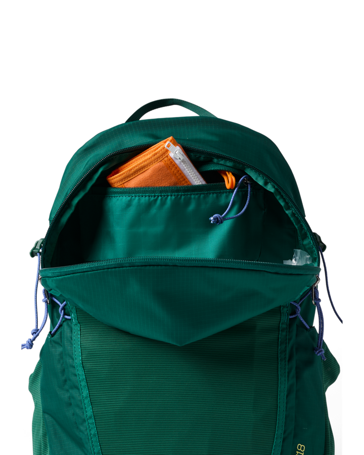 Cotopaxi Elqui 18L Backpack in Carbon and Kale colorways shown from multiple angles - View 12