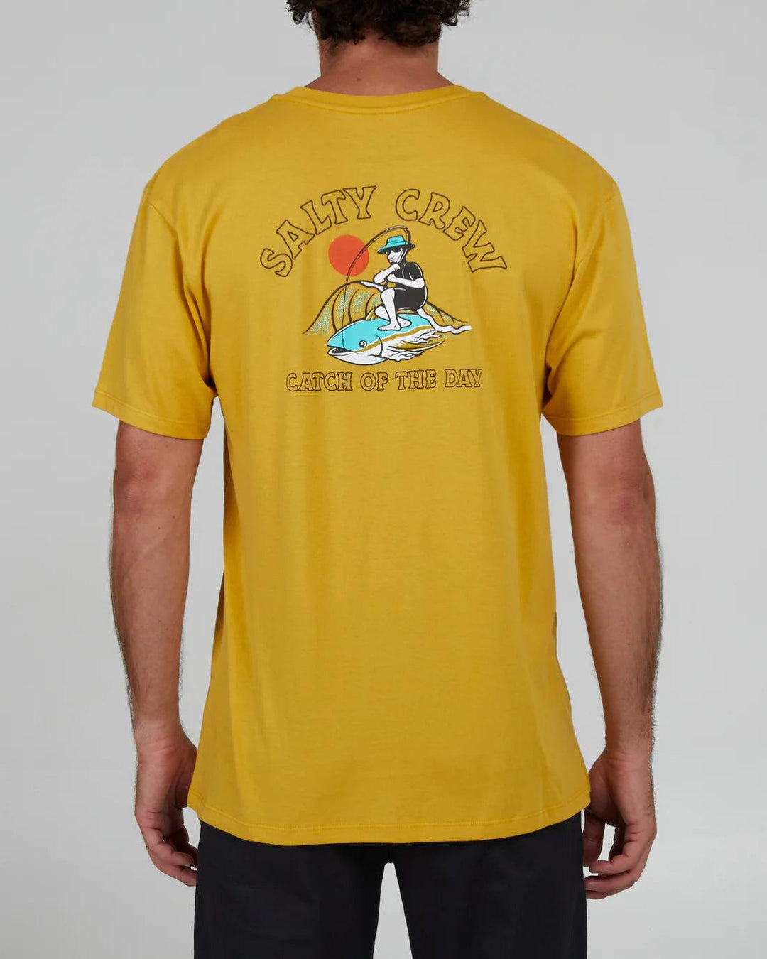 Salty Crew - Salty Crew Men's Catch Of The Day Premium Tee Mustard pic 1 - The Shoe Collective