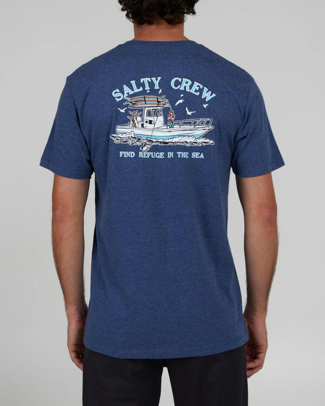 Salty Crew - Salty Crew Men's Fish On Classic Tee Navy Heather pic 1 - The Shoe Collective