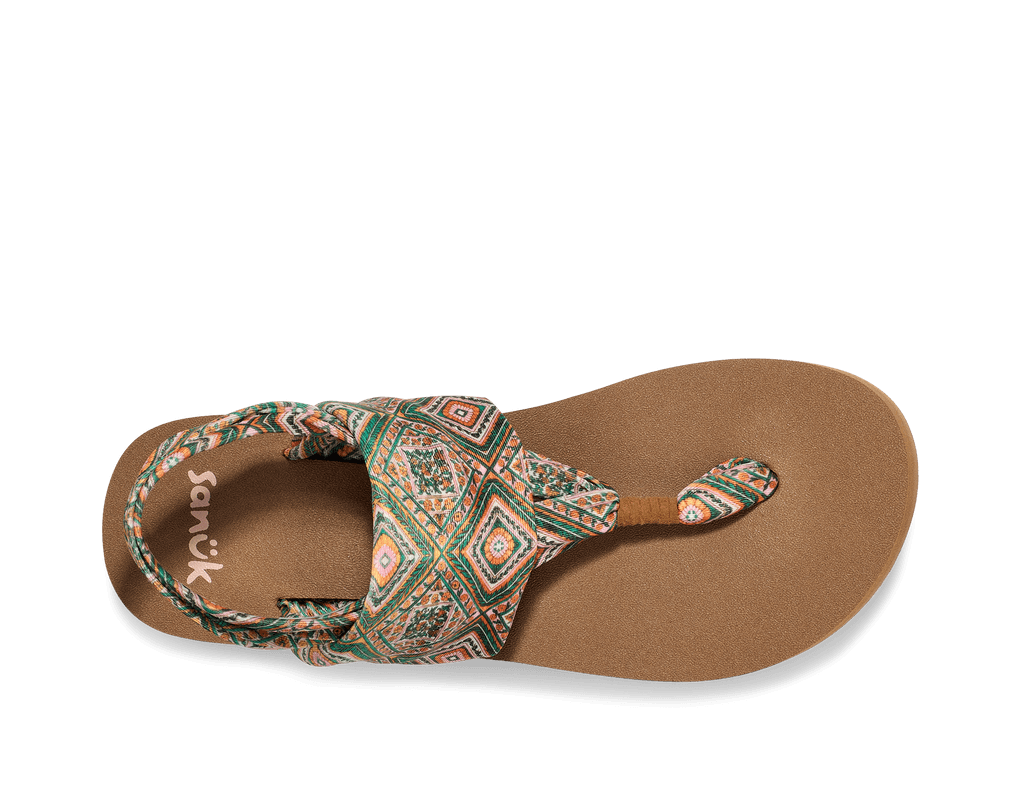 Sanuk - Sanuk Women’s Sling Tile Sandal Green/Gold - The Shoe Collective