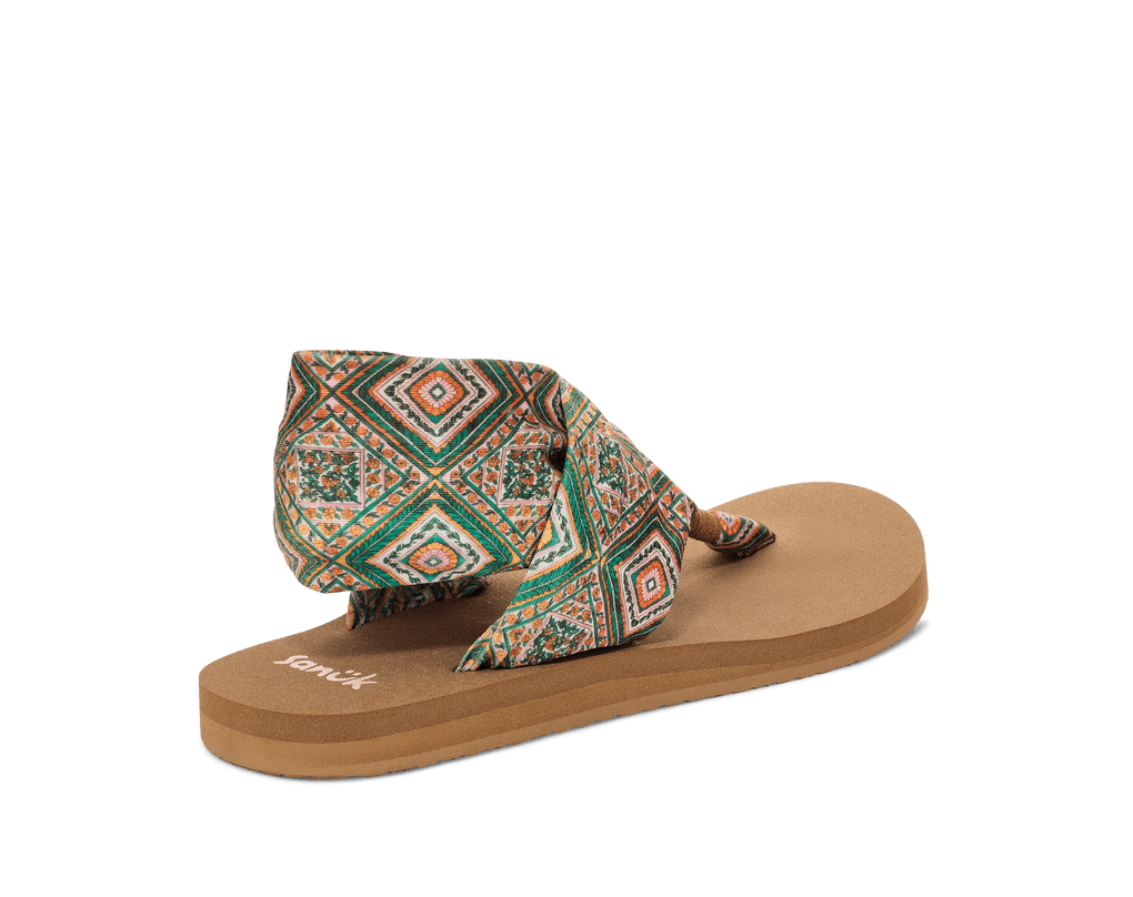 Sanuk - Sanuk Women’s Sling Tile Sandal Green/Gold - The Shoe Collective