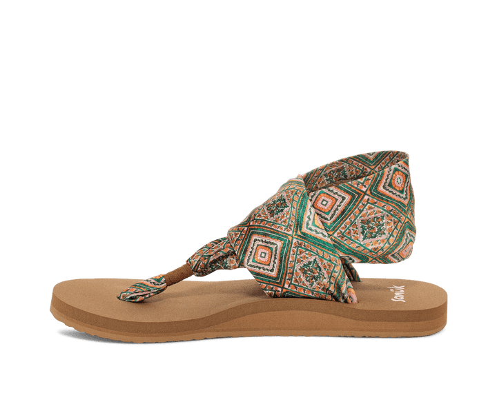 Sanuk - Sanuk Women’s Sling Tile Sandal Green/Gold - The Shoe Collective