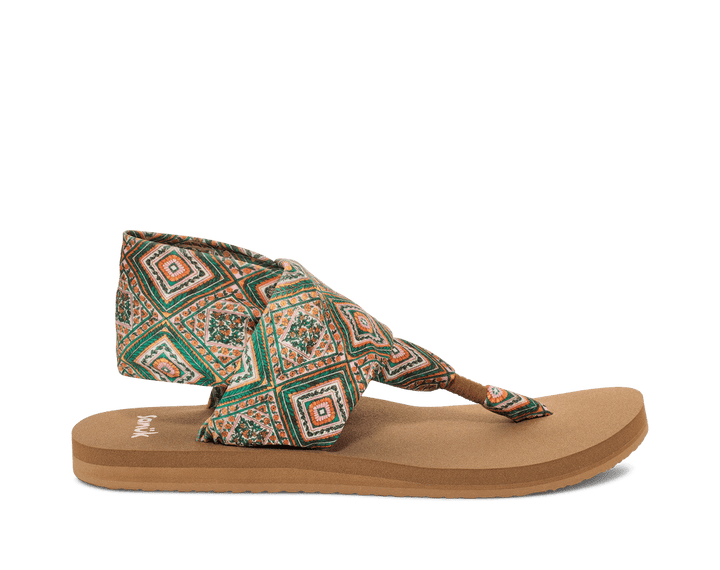 Sanuk - Sanuk Women’s Sling Tile Sandal Green/Gold - The Shoe Collective