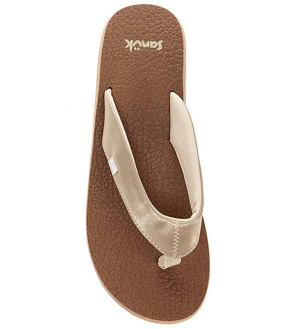 Sanuk - Sanuk Women's Yoga Mat Metallic Sandal Champagne - The Shoe Collective