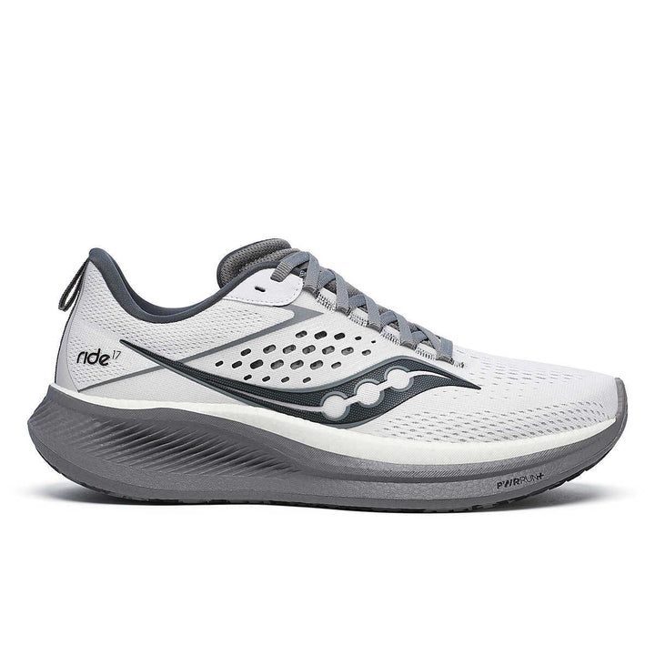 Saucony - Saucony Men's Ride 17 Running Shoe White/Black - The Shoe Collective