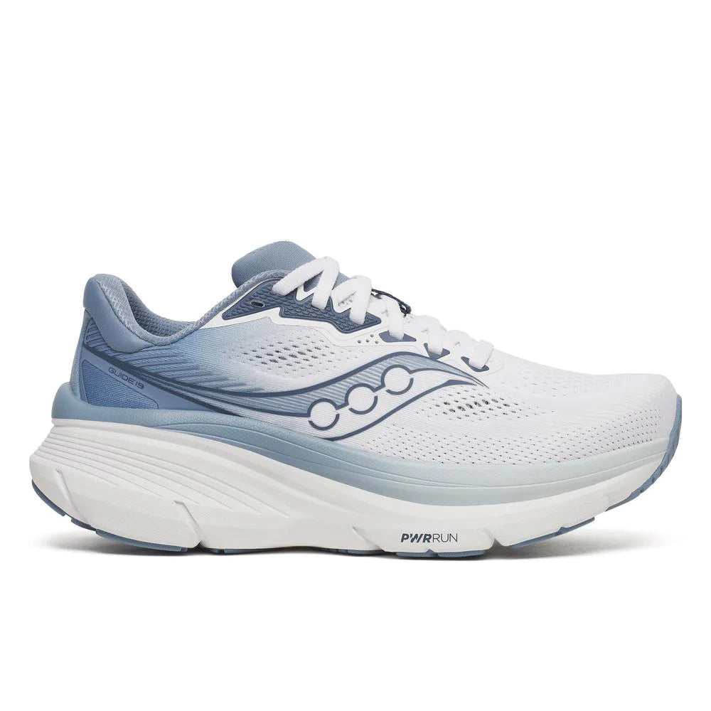 Saucony Guide 19 Women’s Running Shoe - White / Storm 
