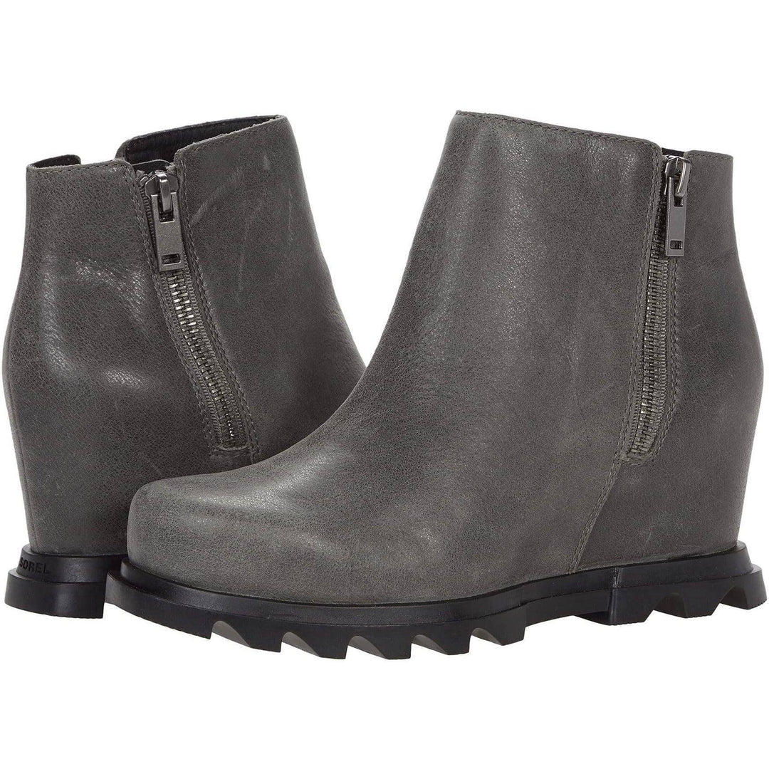 Sorel - Joan of Arctic Wedge III Zip Boot FINAL SALE Quarry/Black pic 1 - The Shoe Collective