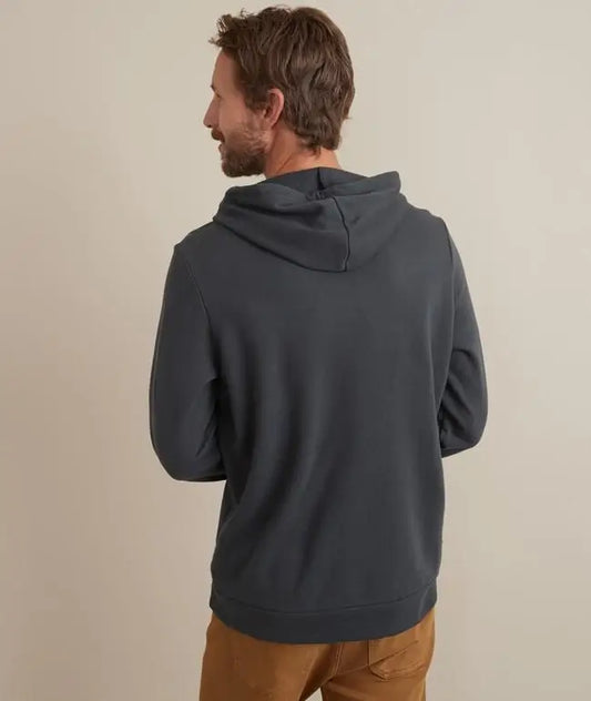 Marine Layer Men's Sunset Pullover Hoodie in Asphalt Grey back